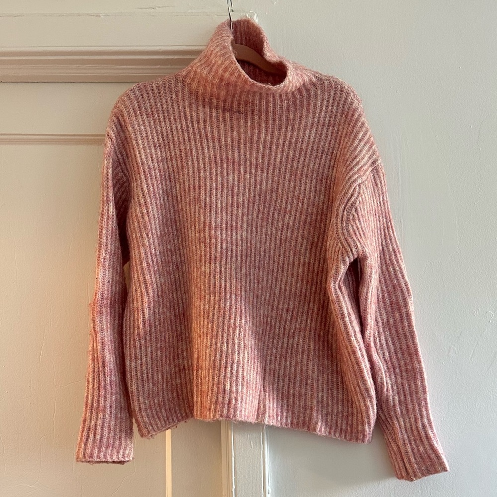 Cider Cozy Pink Turtleneck Sweater